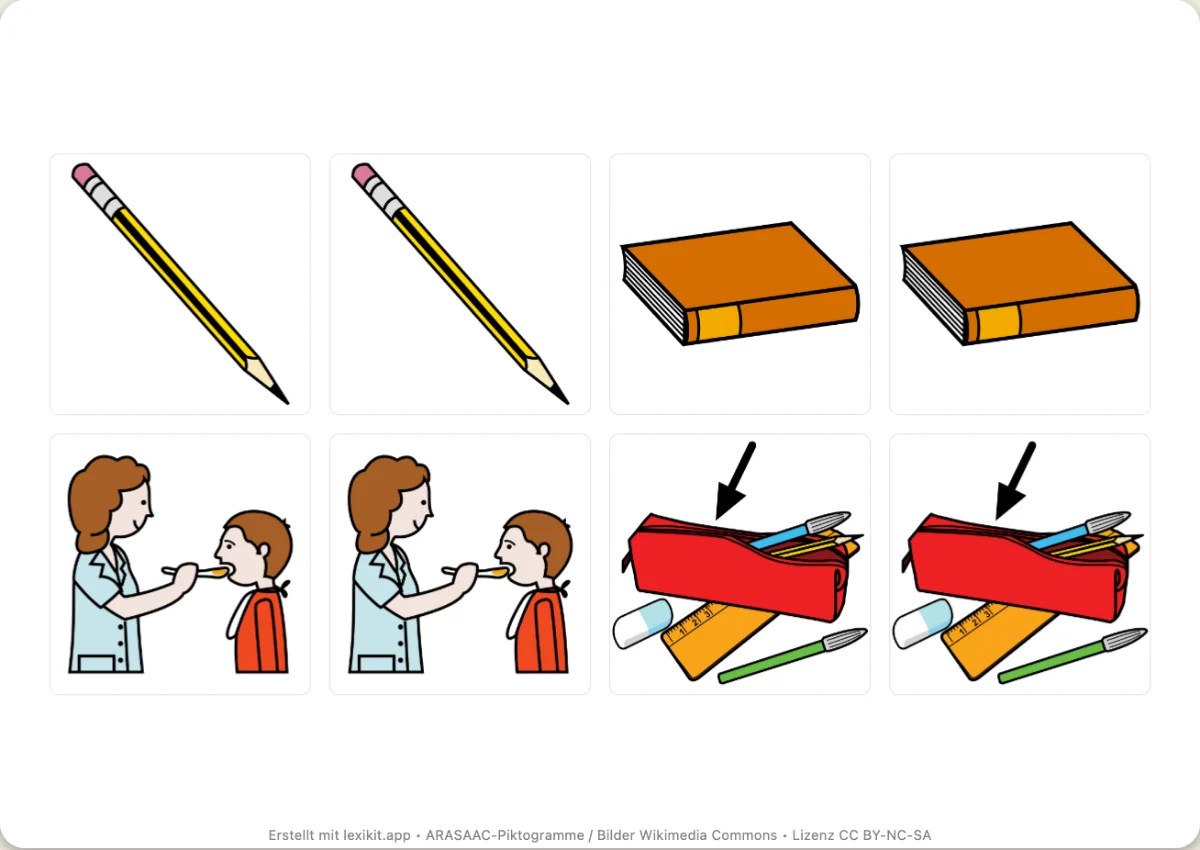 Memory zum Ausdrucken, erste Seite: Der Kindergartenstart