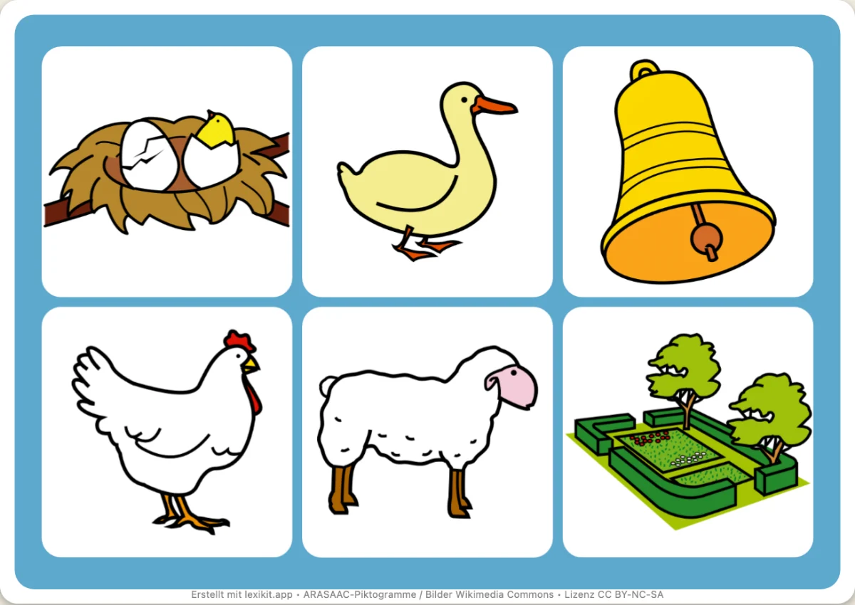 Bingo zum Ausdrucken, erste Seite: Ostern