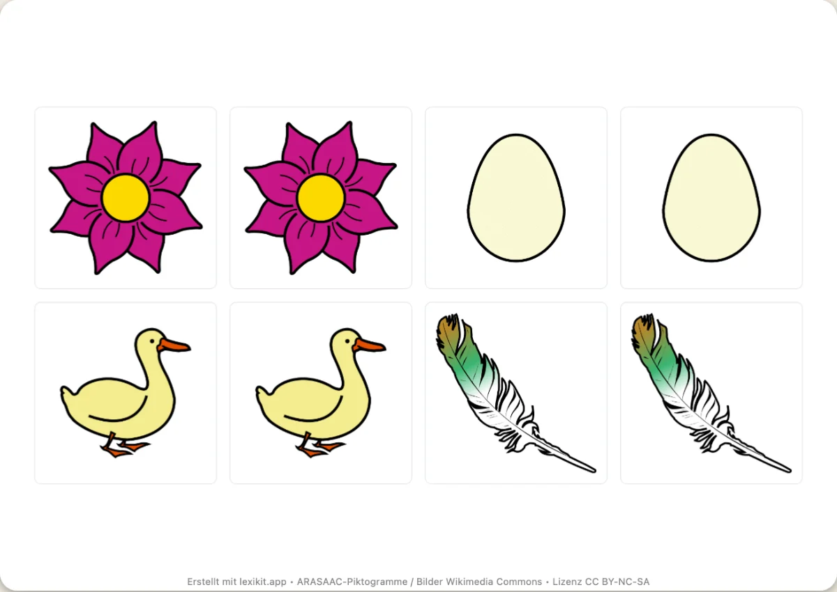Memory zum Ausdrucken, erste Seite: Ostern
