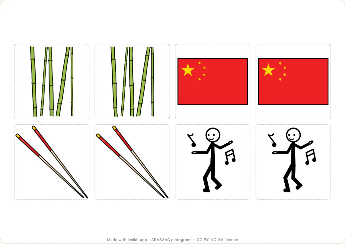 Memory game to print, first page: Chinese New Year