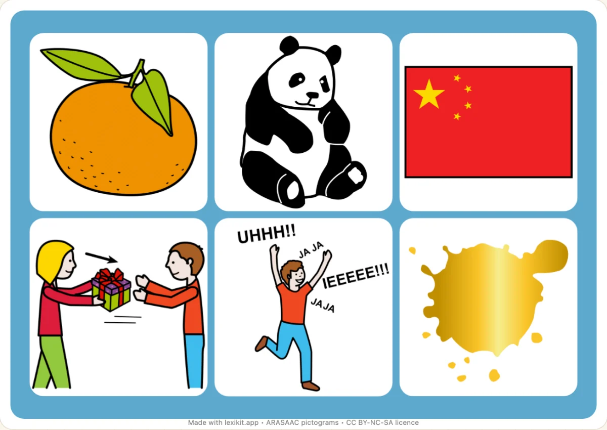Picture bingo to print, first page: Chinese New Year