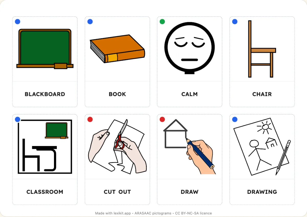Printable picture dictionary: The classroom