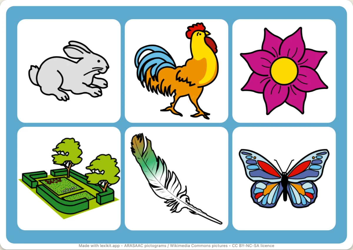 Picture bingo to print, first page: Easter
