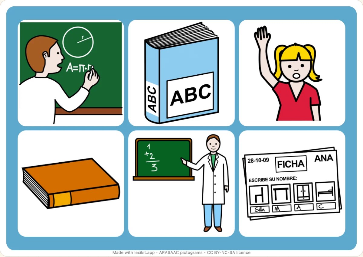 Picture bingo to print, first page: In the language class