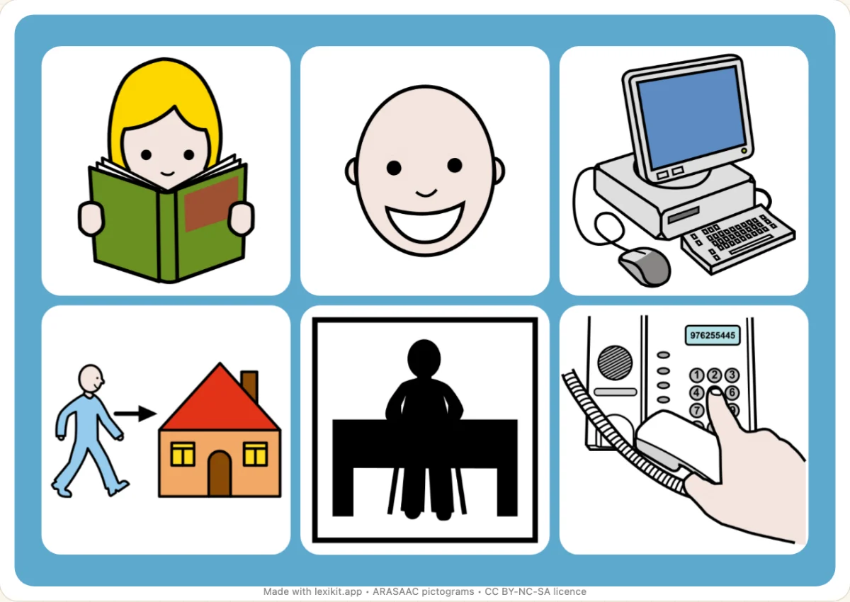 Picture bingo to print, first page: Looking for a job