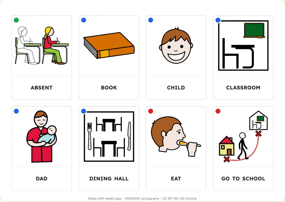 Printable picture dictionary: My children's school