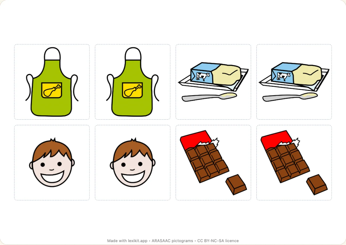 Memory game to print, first page: Pancake day