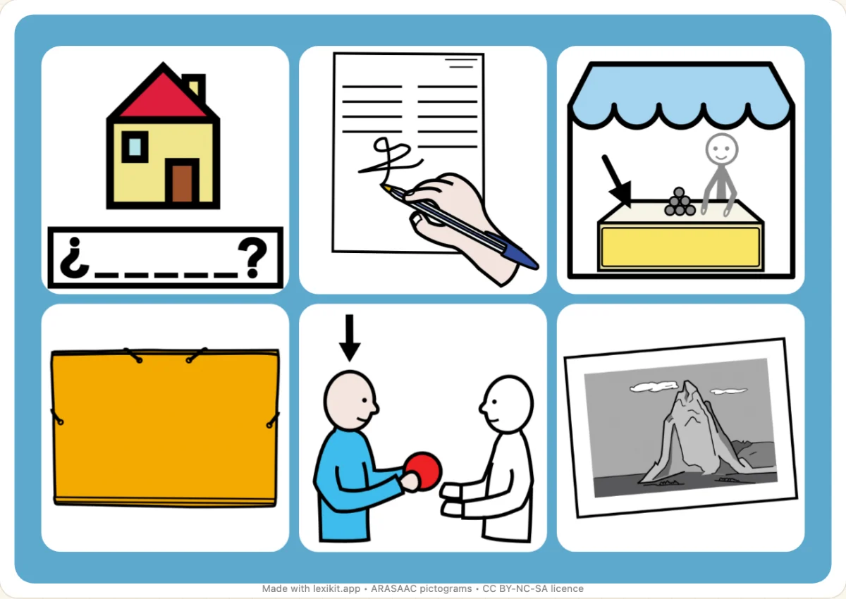 Picture bingo to print, first page: Paperwork
