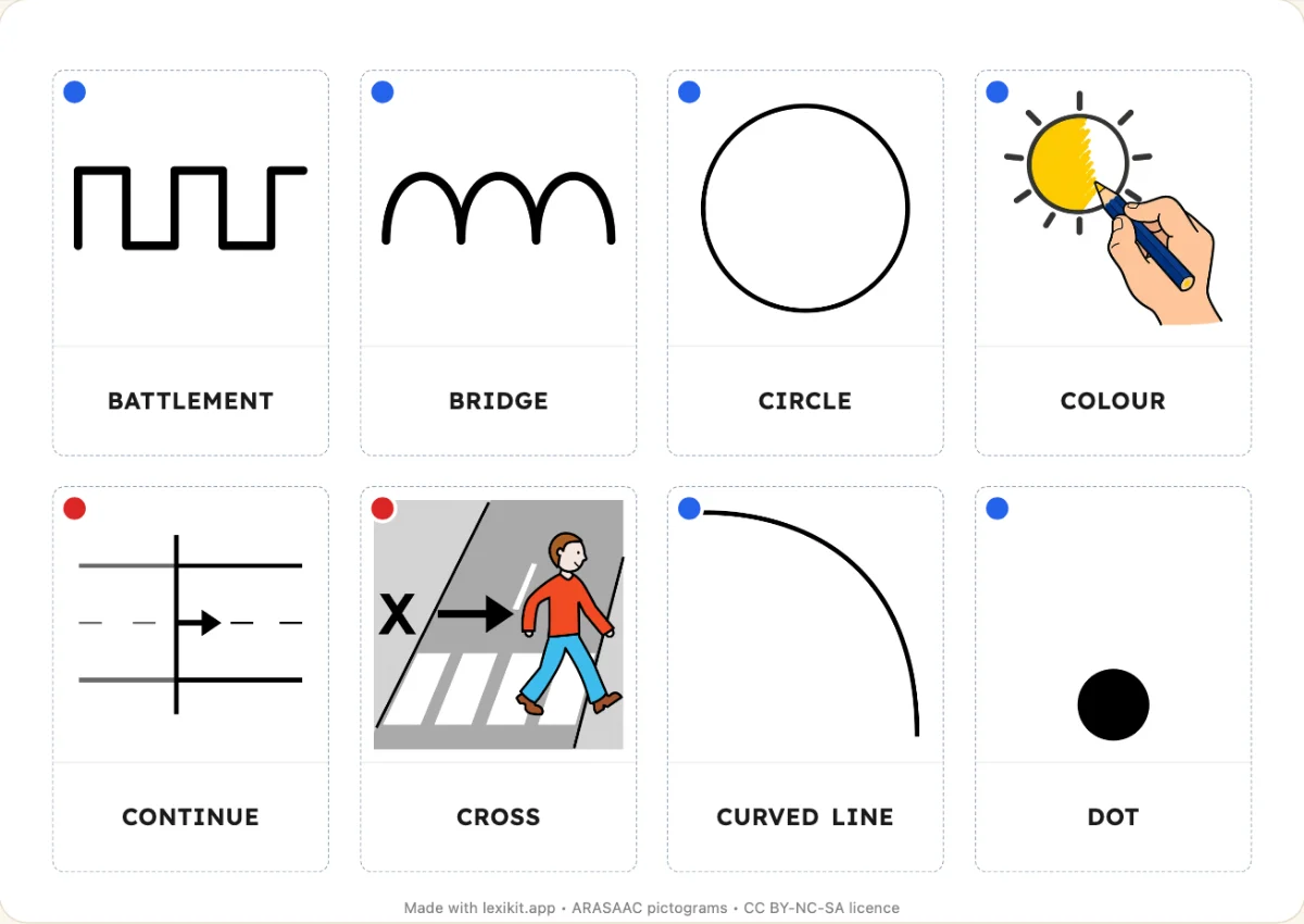 Shapes, strokes and the alphabet to print