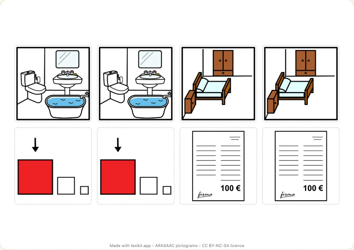 Memory game to print, first page: Renting a home