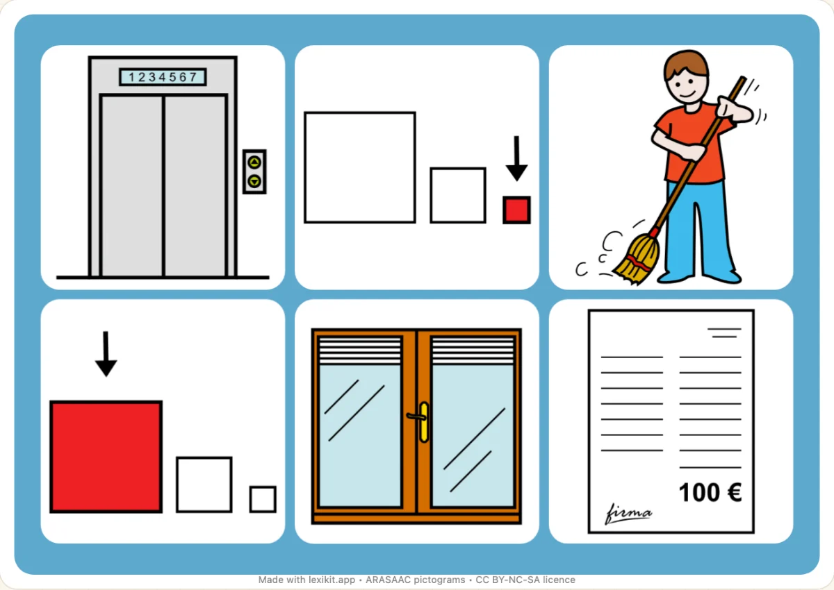 Picture bingo to print, first page: Renting a home