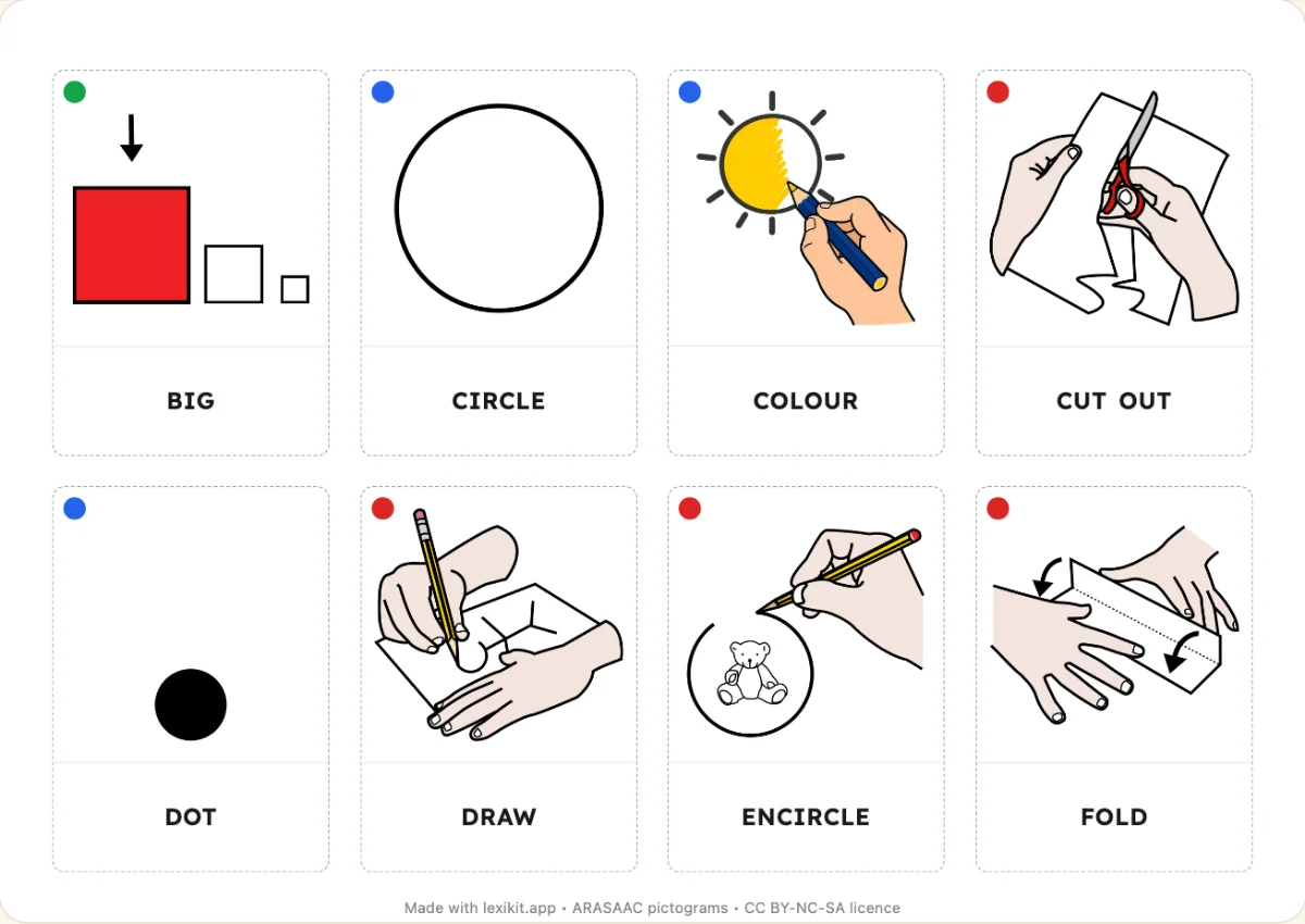 Printable picture dictionary: Shapes