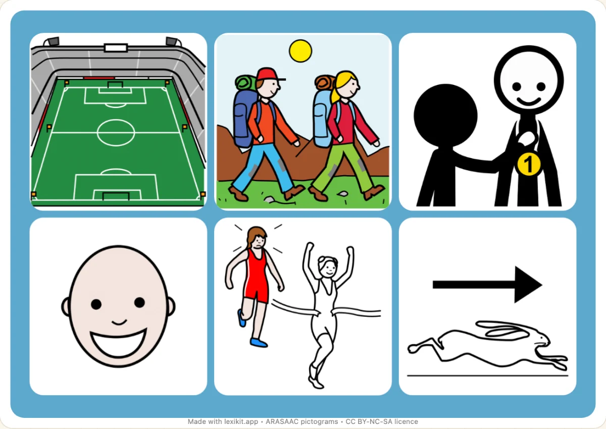 Picture bingo to print, first page: Sport and leisure