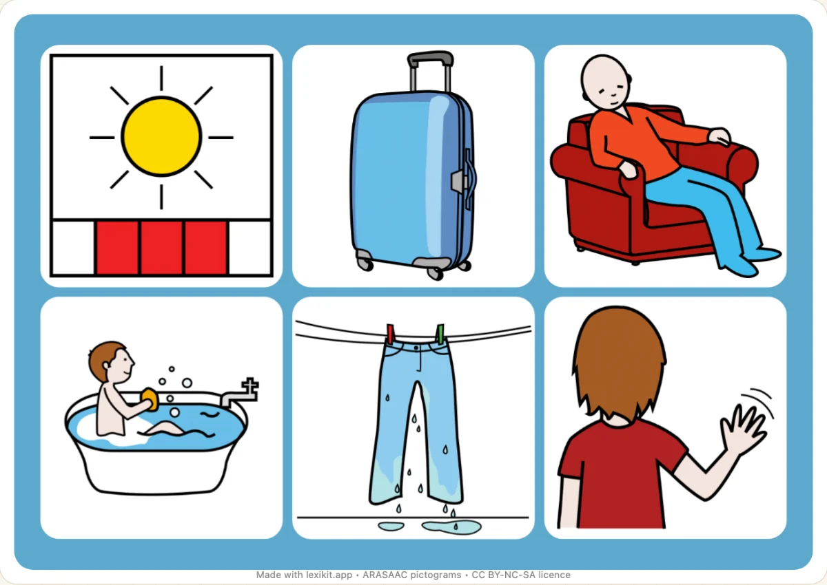 Picture bingo to print, first page: Summer
