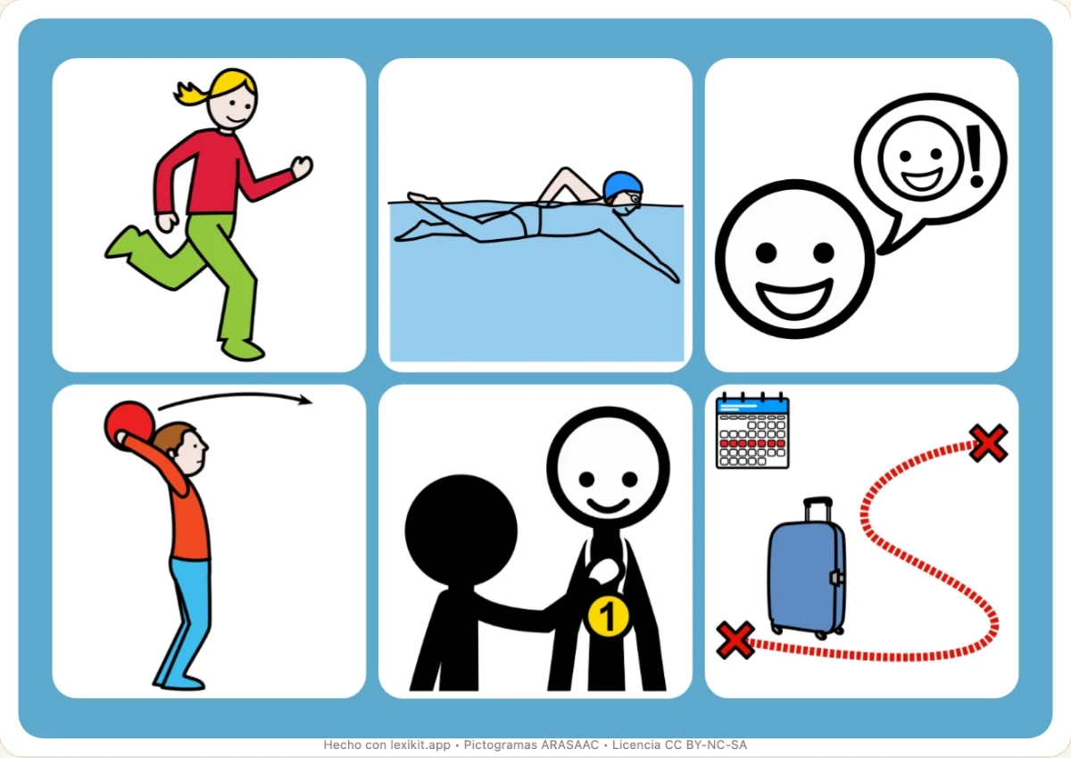 Bingo para imprimir, primera página: Deporte y ocio