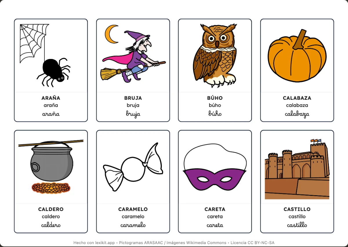 Diccionario de imágenes para imprimir: Halloween