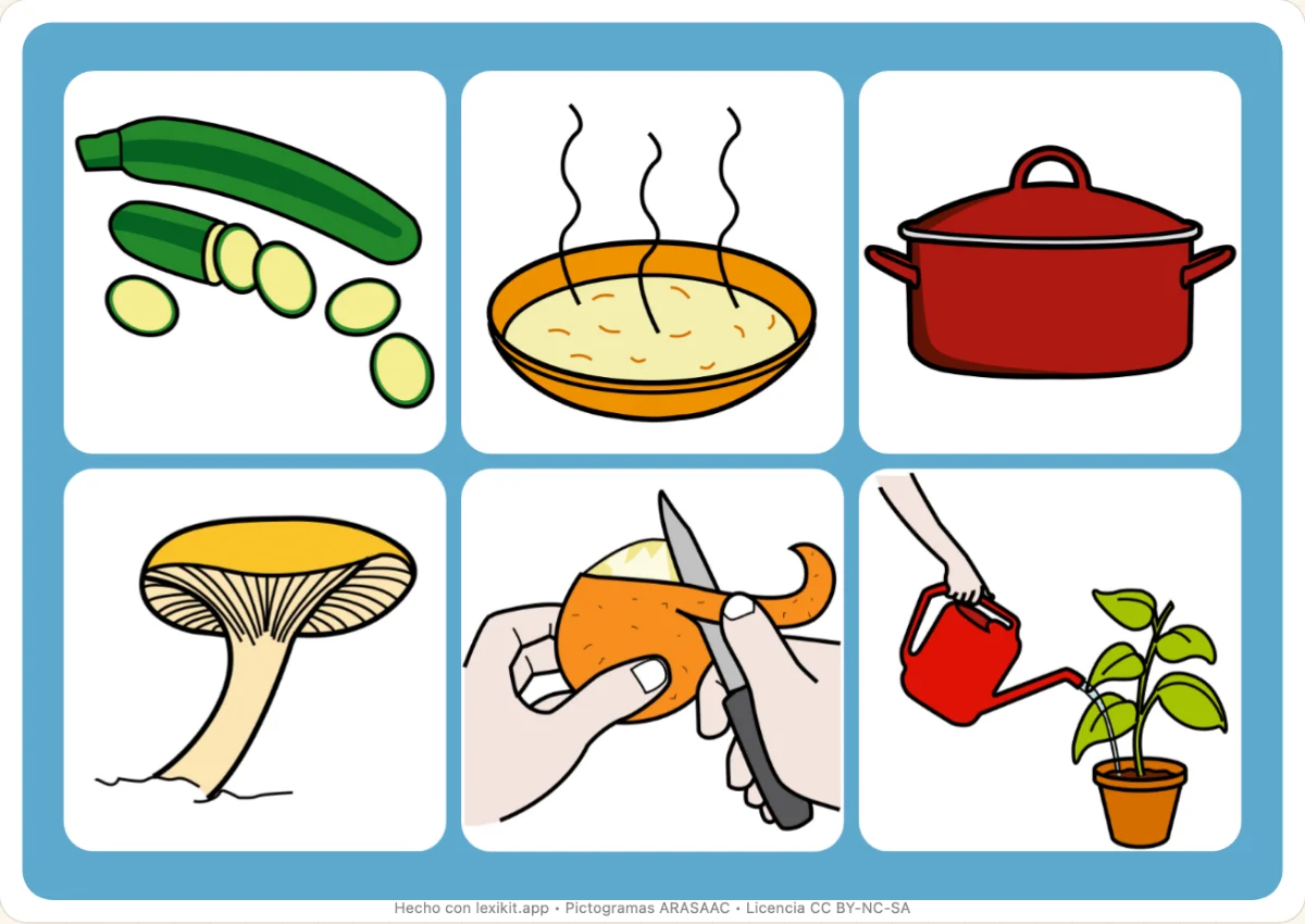 Bingo para imprimir, primera página: Las verduras