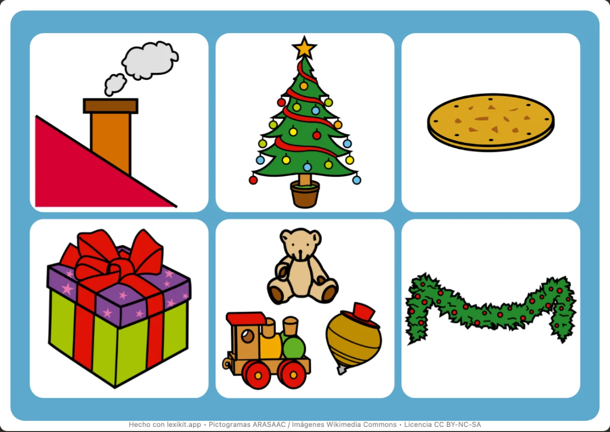 Bingo para imprimir, primera página: La Navidad