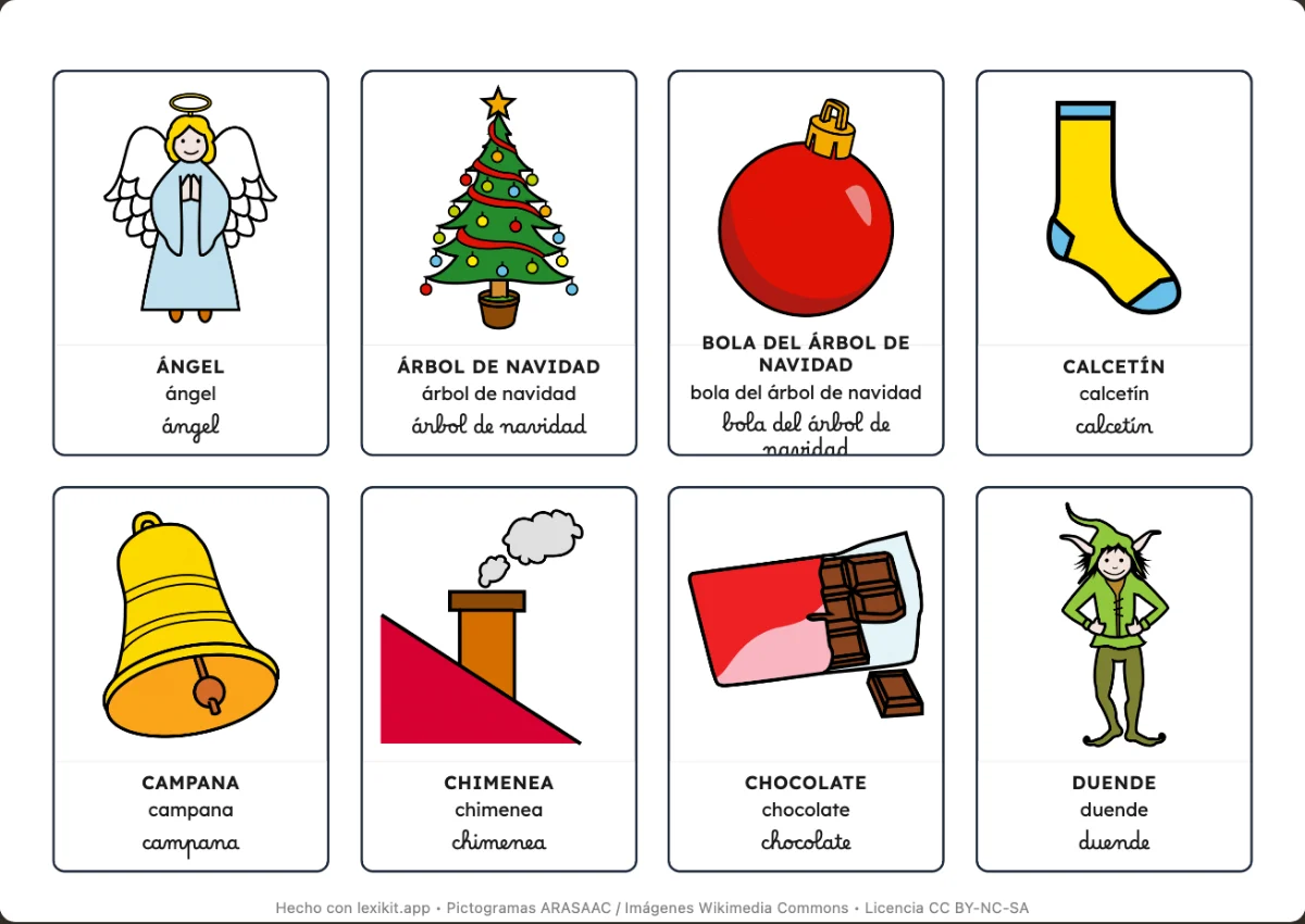 Diccionario de imágenes para imprimir: La Navidad