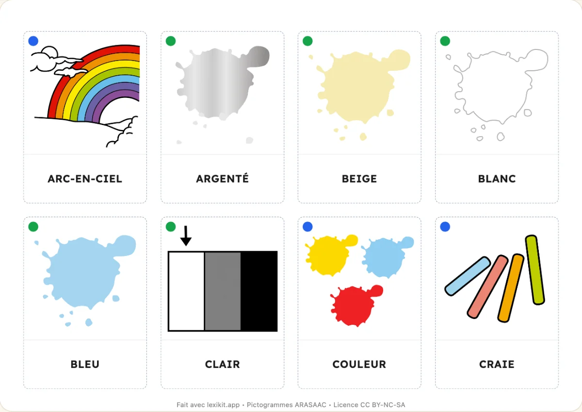 Imagier à imprimer : Les couleurs