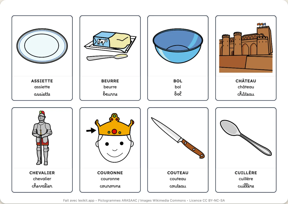 Imagier à imprimer : La galette des rois