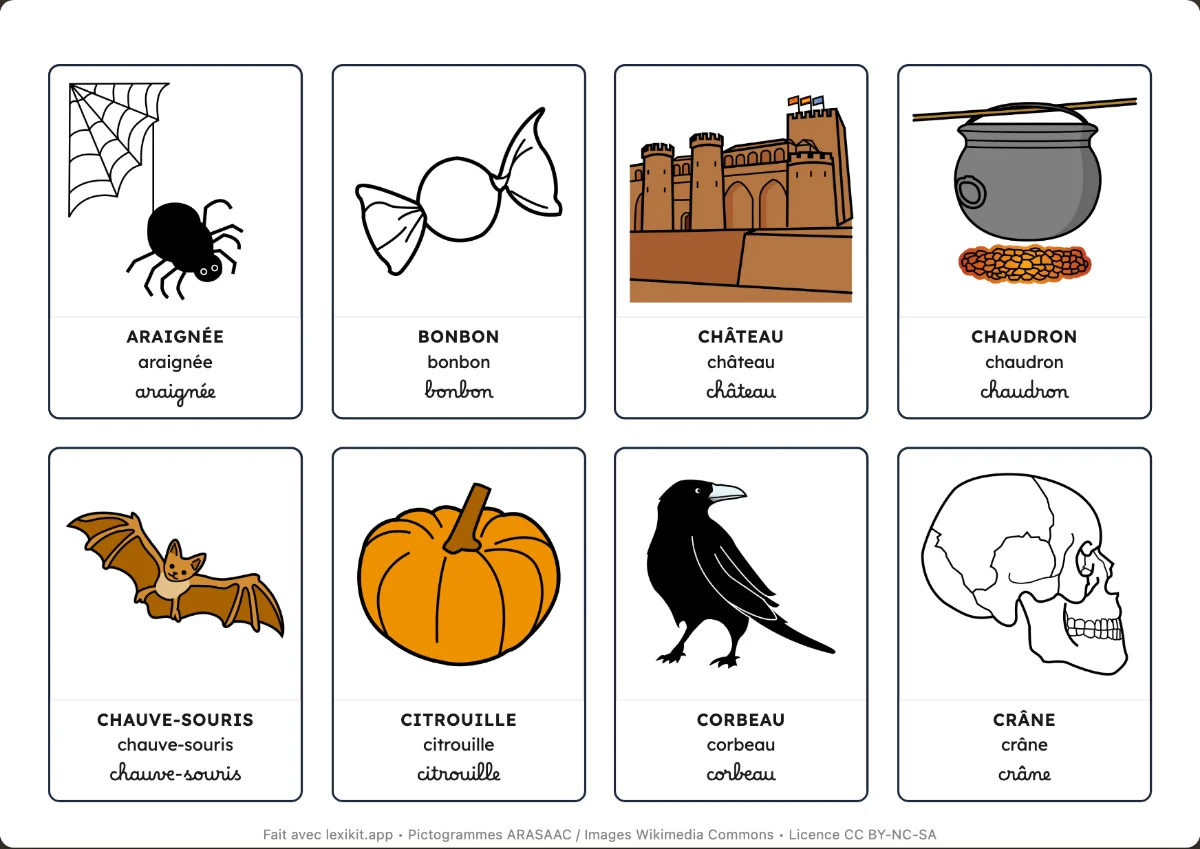 Imagier à imprimer : Halloween