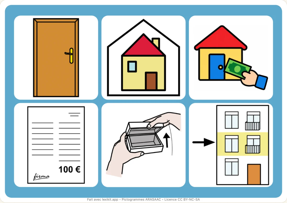 Loto à imprimer, première page : Louer un logement