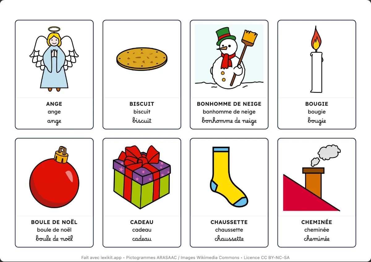 Imagier à imprimer : Noël